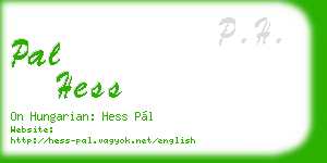 pal hess business card